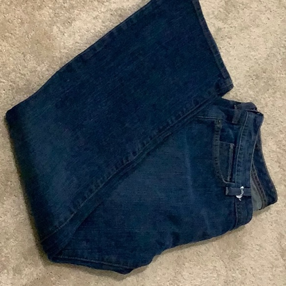 🦋 EDDIE BAUER boot cut dark wash jeans, size 12, curvey cut